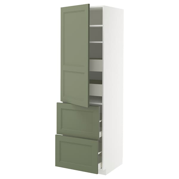 Ikea METOD / MAXIMERA - Mobile/ripiani/4cassetti/anta/2fron, bianco/Axstad grigio-verde,60x60x200 cm