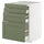METOD / MAXIMERA bc w pull-out work surface/3drw, white/Axstad grey-green, 60x60 cm