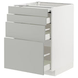 METOD / MAXIMERA bc w pull-out work surface/3drw, white/Havstorp light grey, 60x60 cm