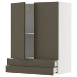 METOD / MAXIMERA wall cabinet w 2 doors/2 drawers, white/Havstorp brown-beige, 80x100 cm