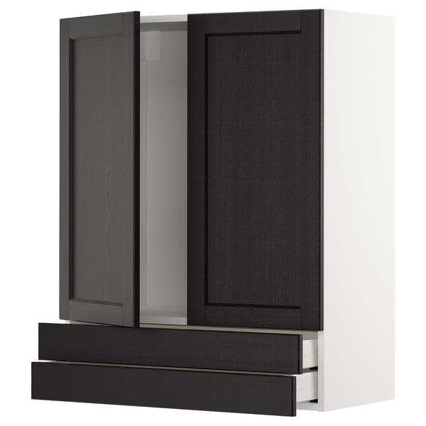 METOD / MAXIMERA wall cabinet w 2 doors/2 drawers, Width: 80.0 cmDepth: 38.9 cmHeight: 100.0 cm