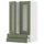 METOD / MAXIMERA - METOD / MAXIMERA Wall cab w 2 glass doors/2 drawers, white/Axstad grey-green, 60x100 cm