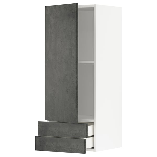 METOD / MAXIMERA - Wall unit with door/2drawers , 40x100 cm