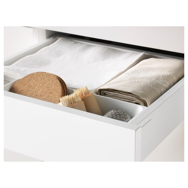 METOD / MAXIMERA - Wall cabinet with door/2 drawers, white/Ringhult white, 40x100 cm