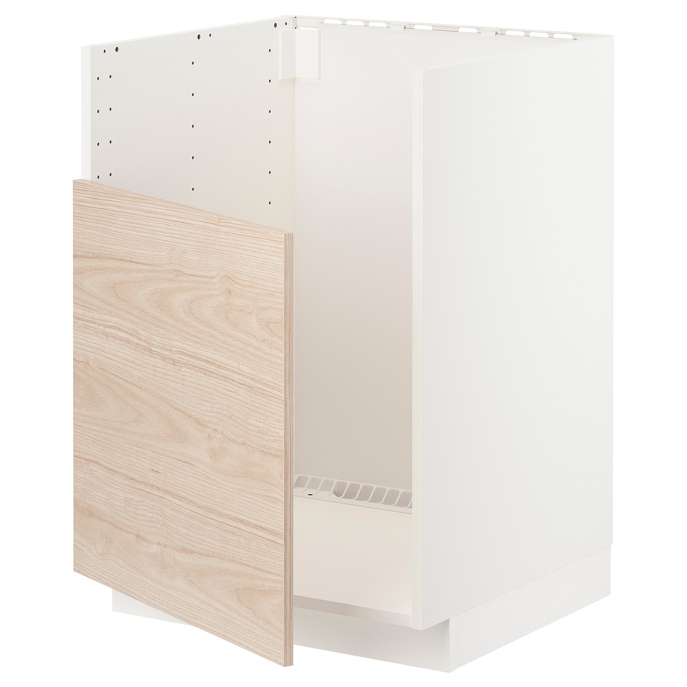 METOD base cab f TALLSJÖN sink, white/Askersund light ash effect, 60x60 cm