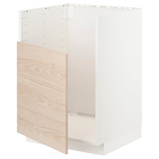 METOD base cab f TALLSJÖN sink, white/Askersund light ash effect, 60x60 cm