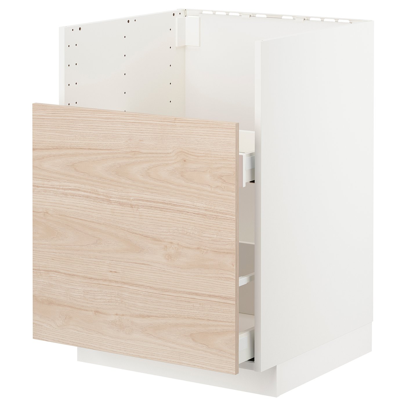 METOD base cab f TALLSJÖN sink, white/Askersund light ash effect, 60x60 cm