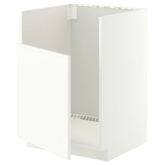 METOD base cab f TALLSJÖN sink, white/Aspudden matt white, 60x60 cm