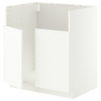 METOD base cab f TALLSJÖN sink, white/Aspudden matt white, 80x60 cm