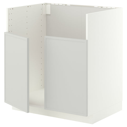 METOD base cab f TALLSJÖN sink, white/Aspudden light grey, 80x60 cm