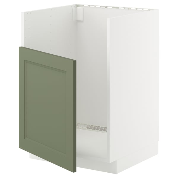 METOD - METOD Base cab f TALLSJÖN sink, white/Axstad grey-green, 60x60 cm