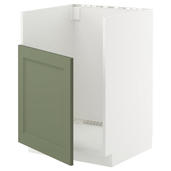 METOD - METOD Base cab f TALLSJÖN sink, white/Axstad grey-green, 60x60 cm