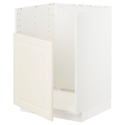 METOD base cab f TALLSJÖN sink, white/Bodbyn off-white, 60x60 cm
