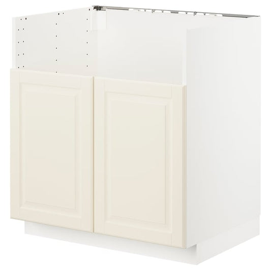 METOD base cab f TALLSJÖN sink, white/Bodbyn off-white, 80x60 cm
