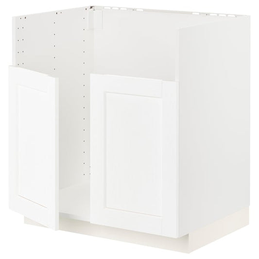 METOD - METOD Base cab f TALLSJÖN sink, white Enköping/white wood effect, 80x60 cm