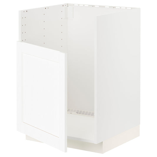 METOD base cab f TALLSJÖN sink, white Enköping/white wood effect, 60x60 cm