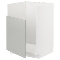 METOD base cab f TALLSJÖN sink, white/Havstorp light grey, 60x60 cm