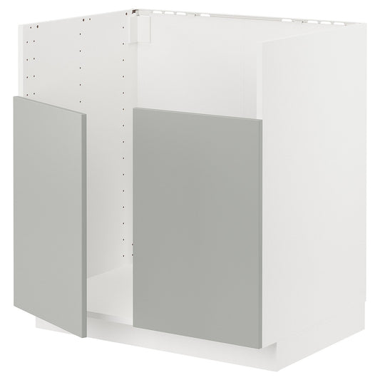 METOD base cab f TALLSJÖN sink, white/Havstorp light grey, 80x60 cm