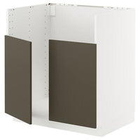 METOD base cab f TALLSJÖN sink, white/Havstorp brown-beige, 80x60 cm