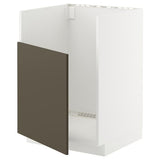 METOD base cab f TALLSJÖN sink, white/Havstorp brown-beige, 60x60 cm