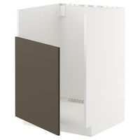 METOD base cab f TALLSJÖN sink, white/Havstorp brown-beige, 60x60 cm