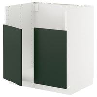 METOD base cab f TALLSJÖN sink, white/Havstorp deep green, 80x60 cm