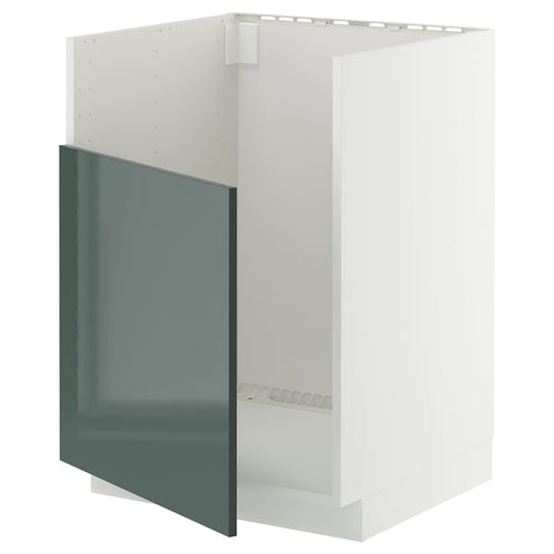 METOD - METOD Base cab f TALLSJÖN sink, white/Kallarp high-gloss dark grey-green, 60x60 cm