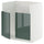 METOD base cab f TALLSJÖN sink, white/Kallarp high-gloss dark grey-green, 80x60 cm