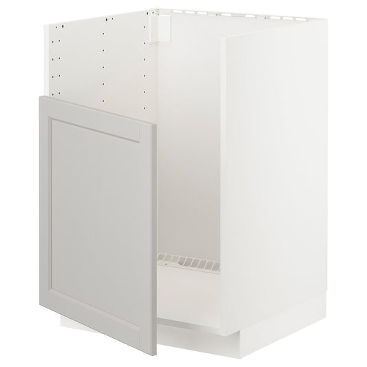 METOD base cab f TALLSJÖN sink, white/Lerhyttan light grey, 60x60 cm