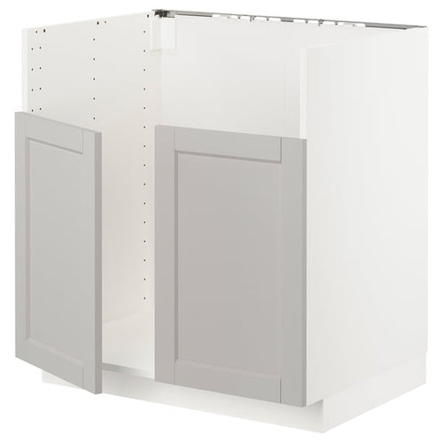 METOD - METOD Base cab f TALLSJÖN sink, white/Lerhyttan light grey, 80x60 cm
