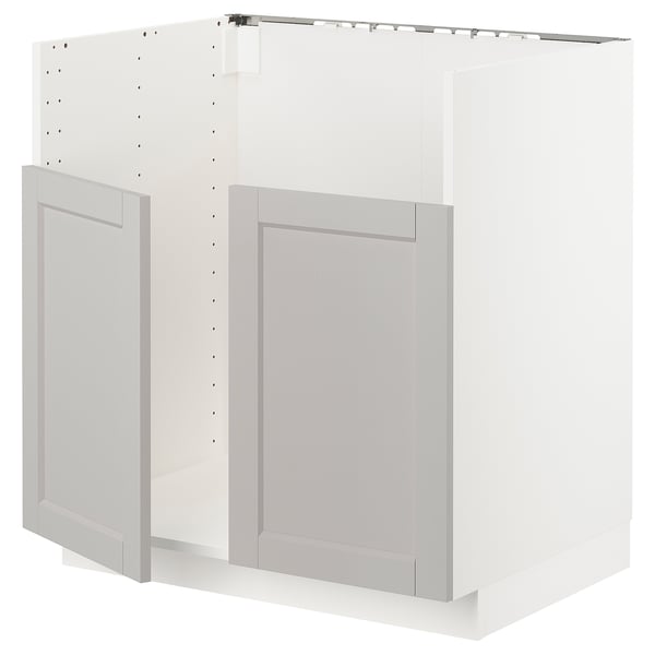 METOD base cab f TALLSJÖN sink, white/Lerhyttan light grey, 80x60 cm