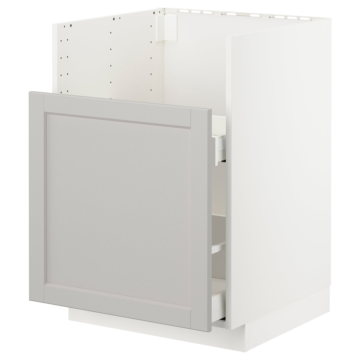 METOD base cab f TALLSJÖN sink, white/Lerhyttan light grey, 60x60 cm