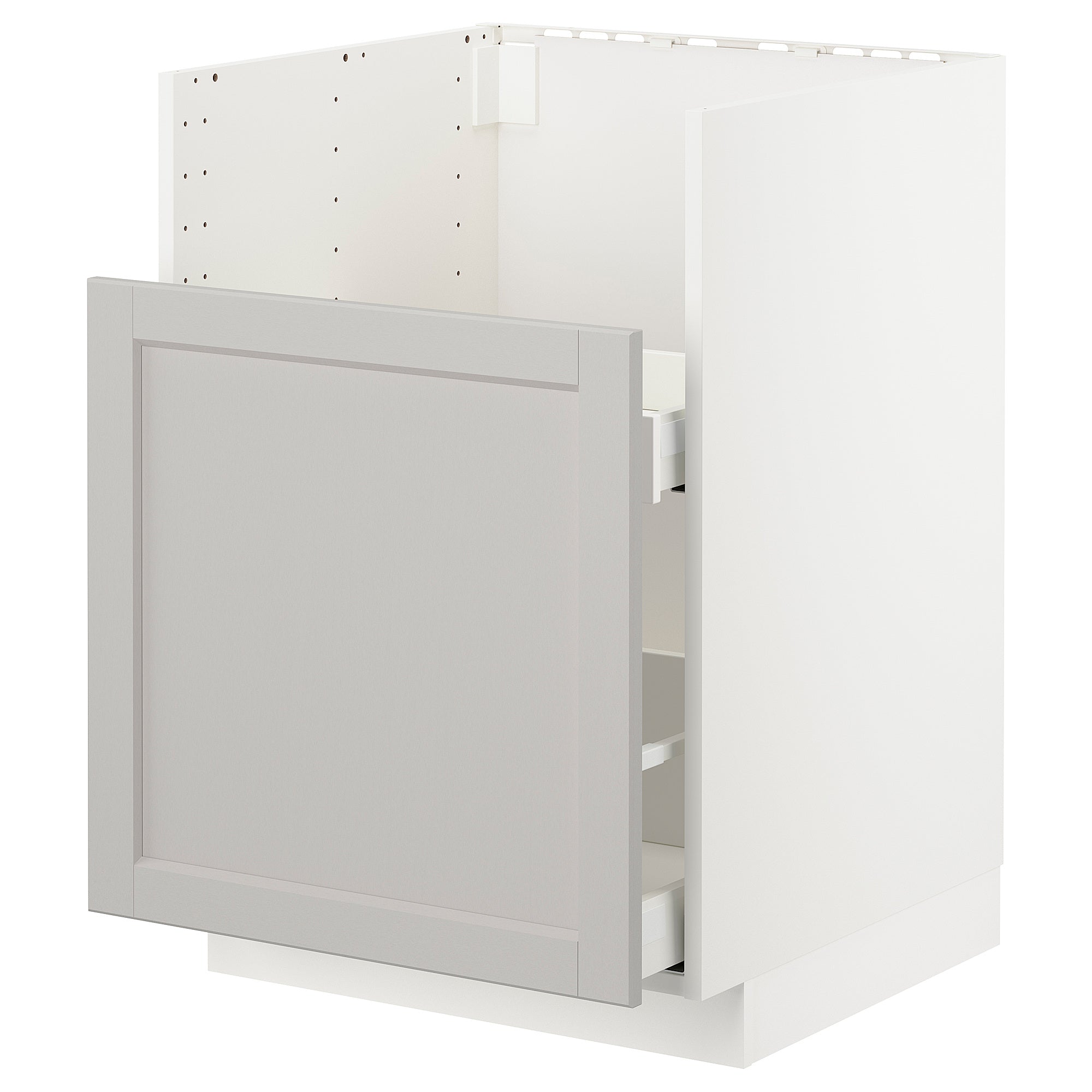 METOD base cab f TALLSJÖN sink, white/Lerhyttan light grey, 60x60 cm