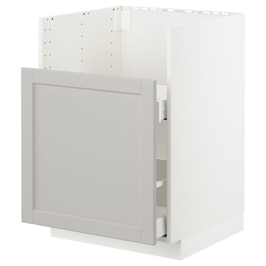 METOD base cab f TALLSJÖN sink, white/Lerhyttan light grey, 60.0x80.0x60.0 cm