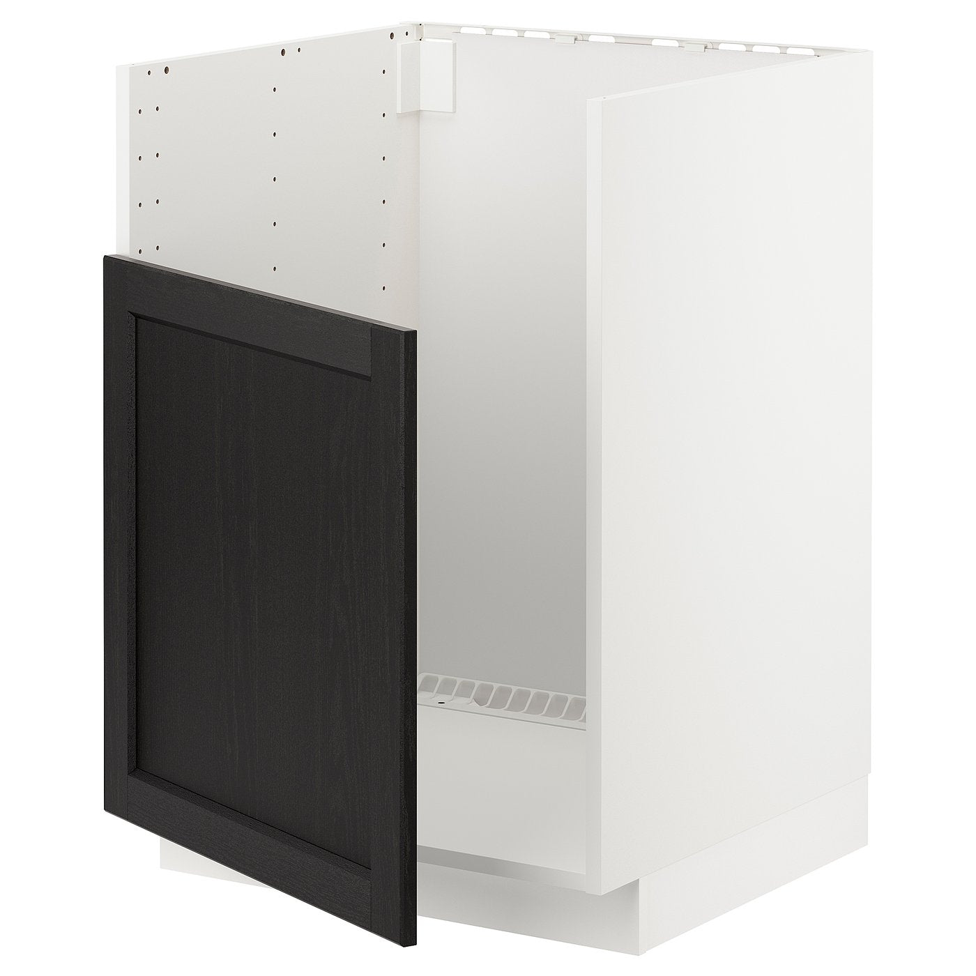 METOD base cab f TALLSJÖN sink, white/Lerhyttan black stained, 60x60 cm