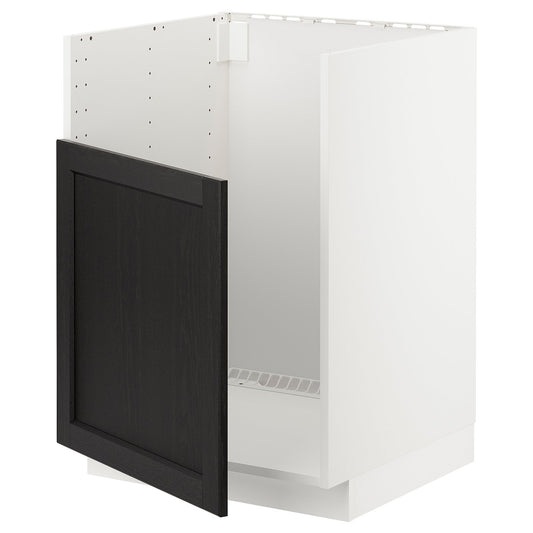 METOD base cab f TALLSJÖN sink, white/Lerhyttan black stained, 60x60 cm