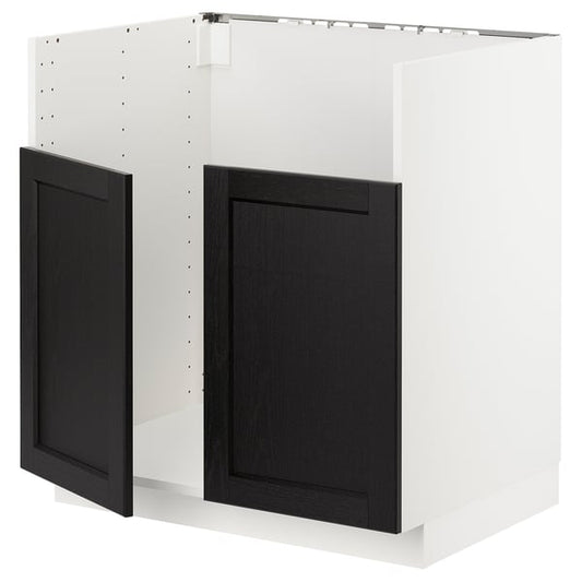 METOD - METOD Base cab f TALLSJÖN sink, white/Lerhyttan black stained, 80x60 cm