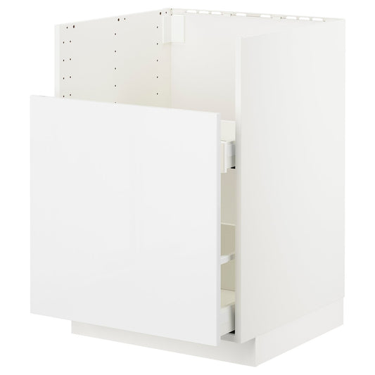 METOD base cab f TALLSJÖN sink, white/Ringhult white, 60x60 cm