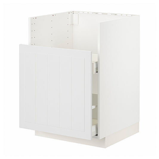 METOD base cab f TALLSJÖN sink, white/Stensund white, 60x60 cm
