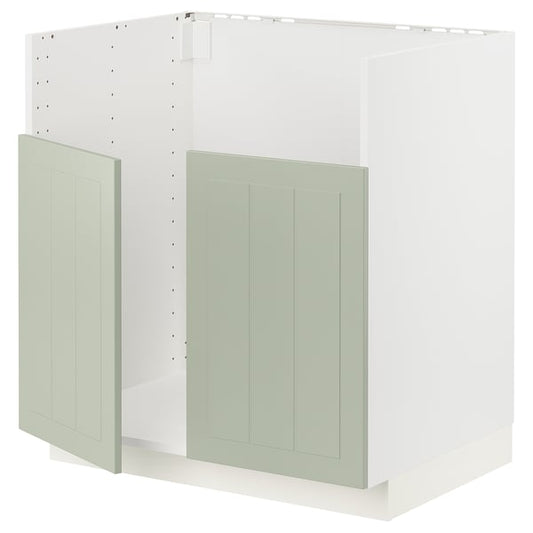 METOD - METOD Base cab f TALLSJÖN sink, white/Stensund light green, 80x60 cm