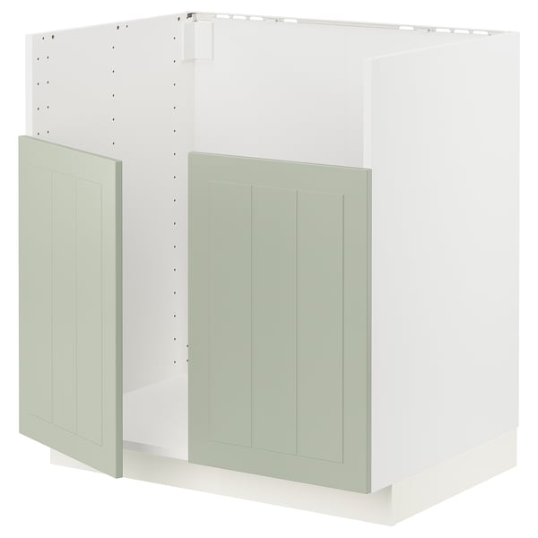 METOD base cab f TALLSJÖN sink, white/Stensund light green, 80x60 cm