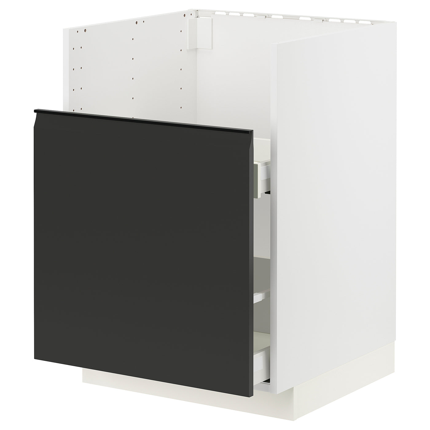 METOD base cab f TALLSJÖN sink, white/Upplöv matt anthracite, 60x60 cm