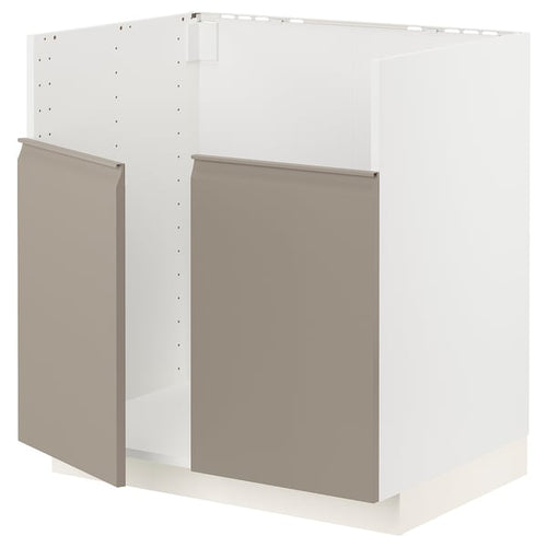 METOD - METOD Base cab f TALLSJÖN sink, white/Upplöv matt dark beige, 80x60 cm