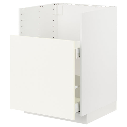 METOD base cab f TALLSJÖN sink, white/Vallstena white, 60x60 cm