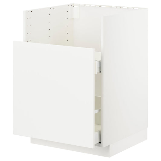 METOD base cab f TALLSJÖN sink, white/Voxtorp matt white, 60x60 cm