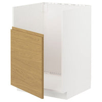 METOD base cab f TALLSJÖN sink, white/Voxtorp oak effect, 60x60 cm