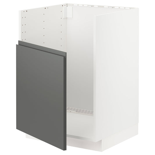 METOD base cab f TALLSJÖN sink, white/Voxtorp dark grey, 60x60 cm