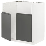 METOD base cab f TALLSJÖN sink, white/Voxtorp dark grey, 80x60 cm