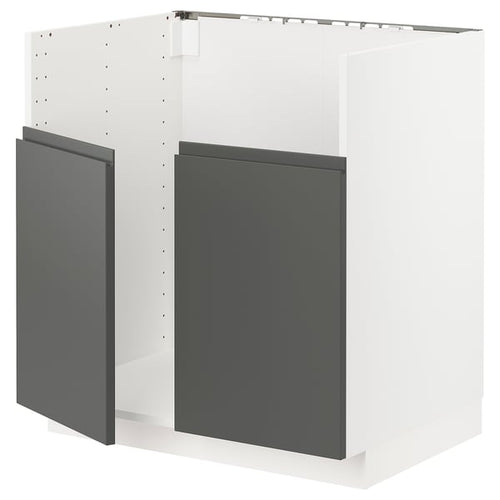 METOD - METOD Base cab f TALLSJÖN sink, white/Voxtorp dark grey, 80x60 cm
