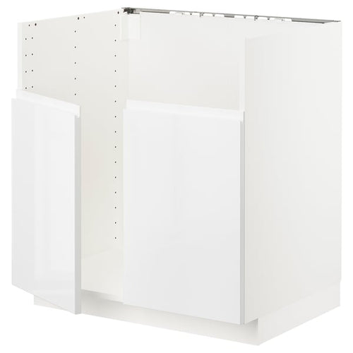 METOD - METOD Base cab f TALLSJÖN sink, white/Voxtorp high-gloss/white, 80x60 cm